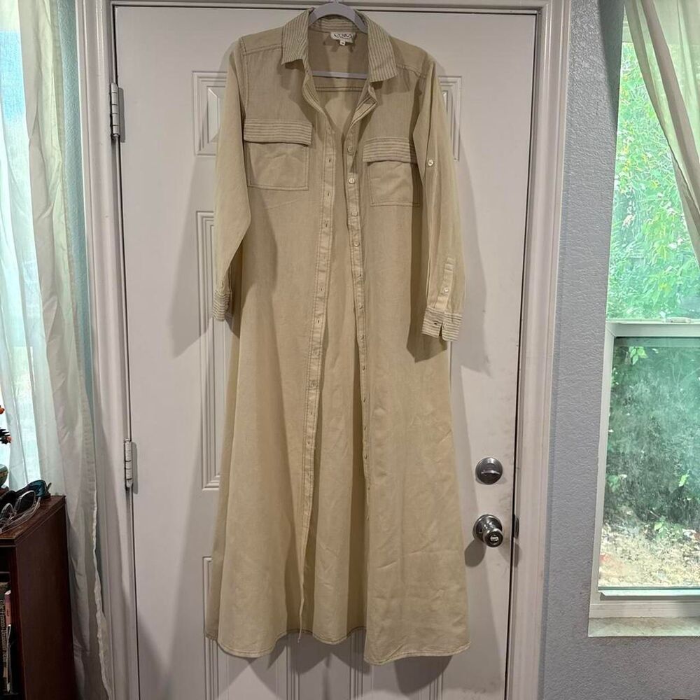 OMIKA Women's off-white Linen Dress